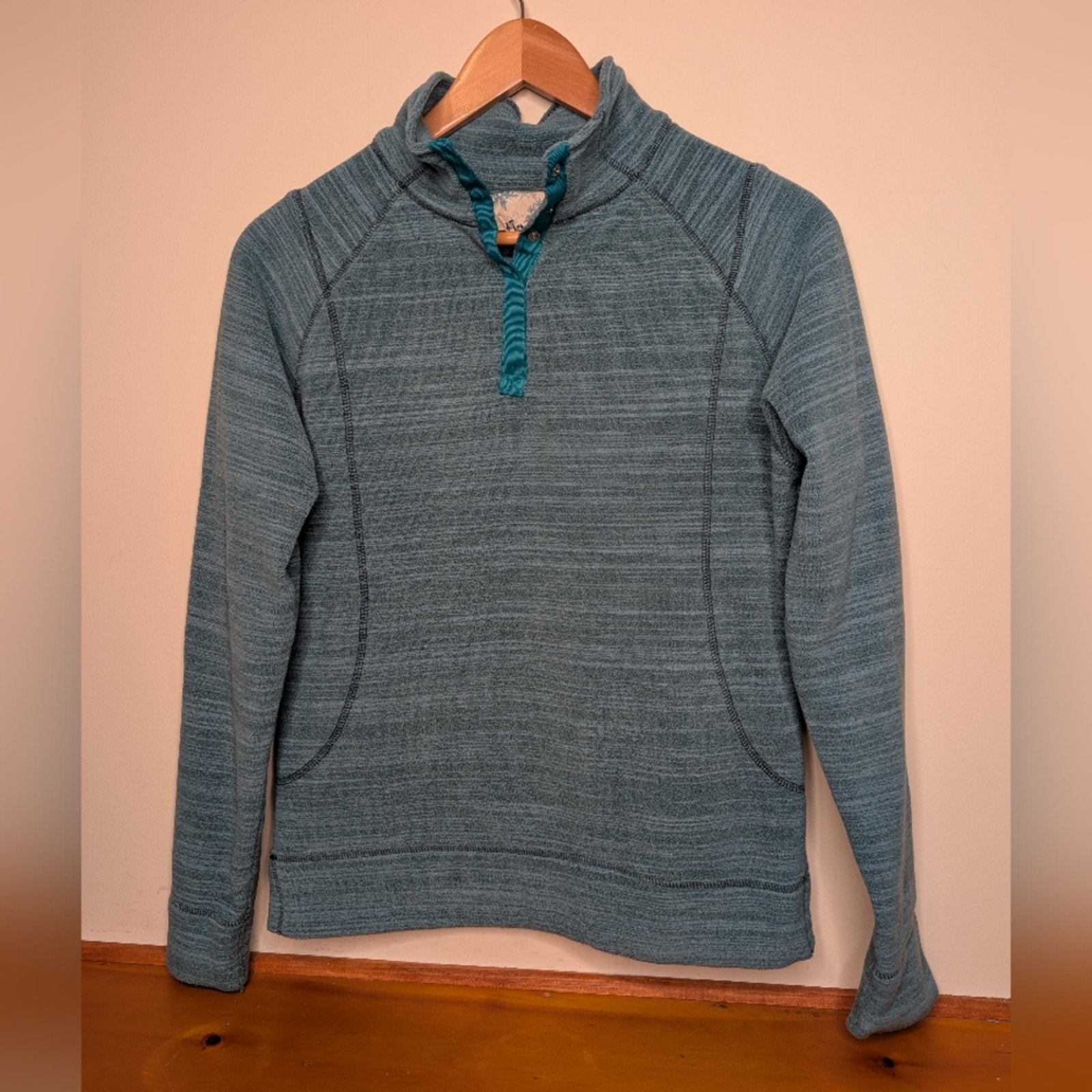 Title Nine Fleece Pullover Teal Blue Size S